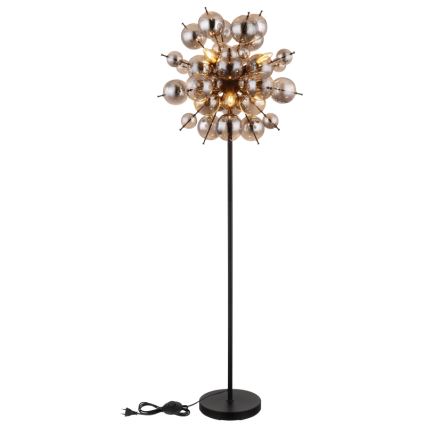 Globo - Lampadaire 6xE14/25W/230V noir/fumé