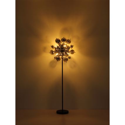 Globo - Lampadaire 6xE14/25W/230V noir/fumé