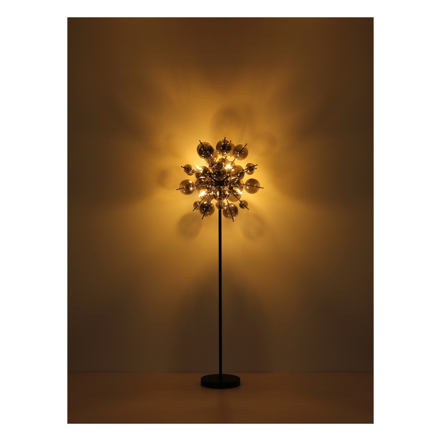 Globo - Lampadaire 6xE14/25W/230V noir/fumé