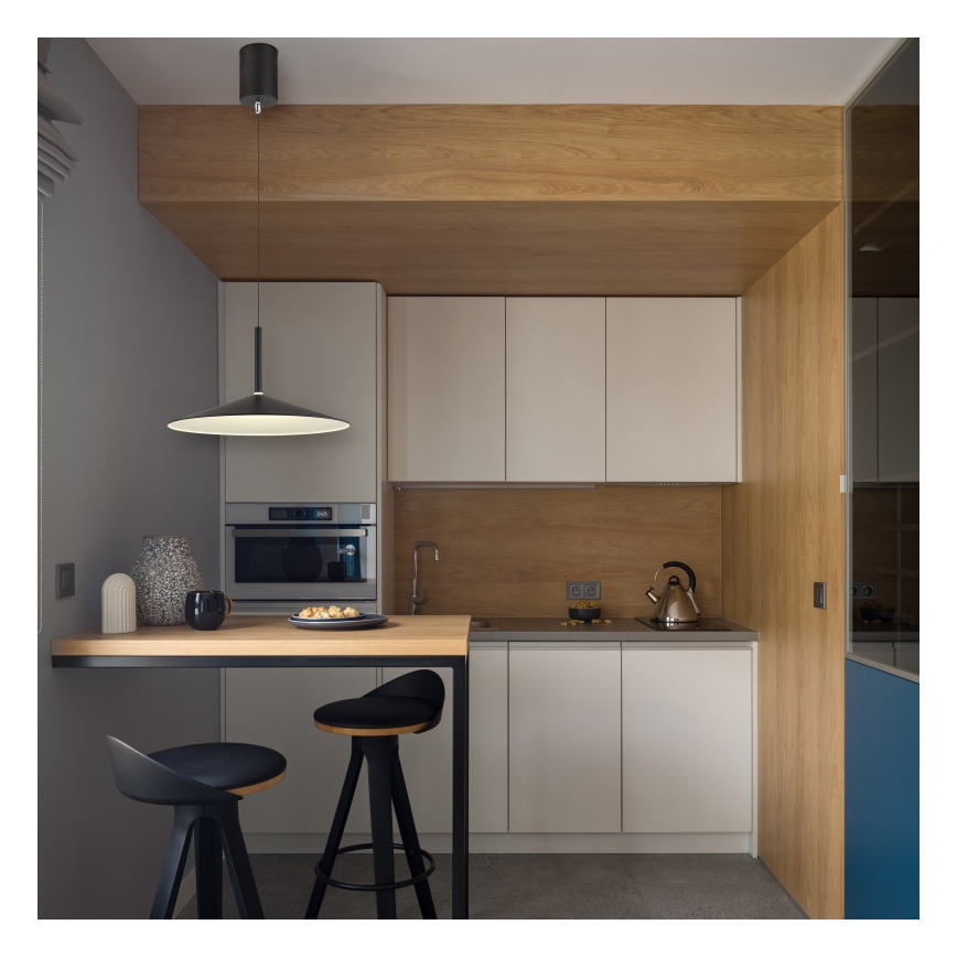 Globo - Suspension LED sur câble, 18W, 230V, 4000K, noire