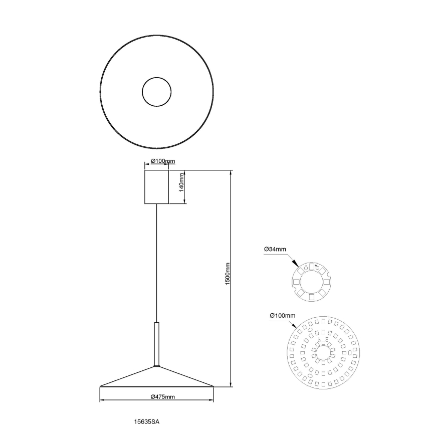 Globo - Suspension LED sur câble/18W/230V 4000K beige