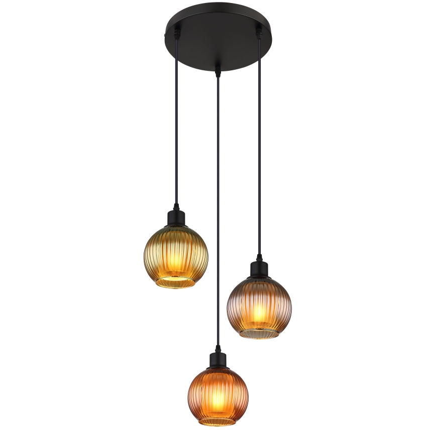 Globo - Suspension filaire 3xE27/25W/230V d. 36 cm cuivre/vert/bleu