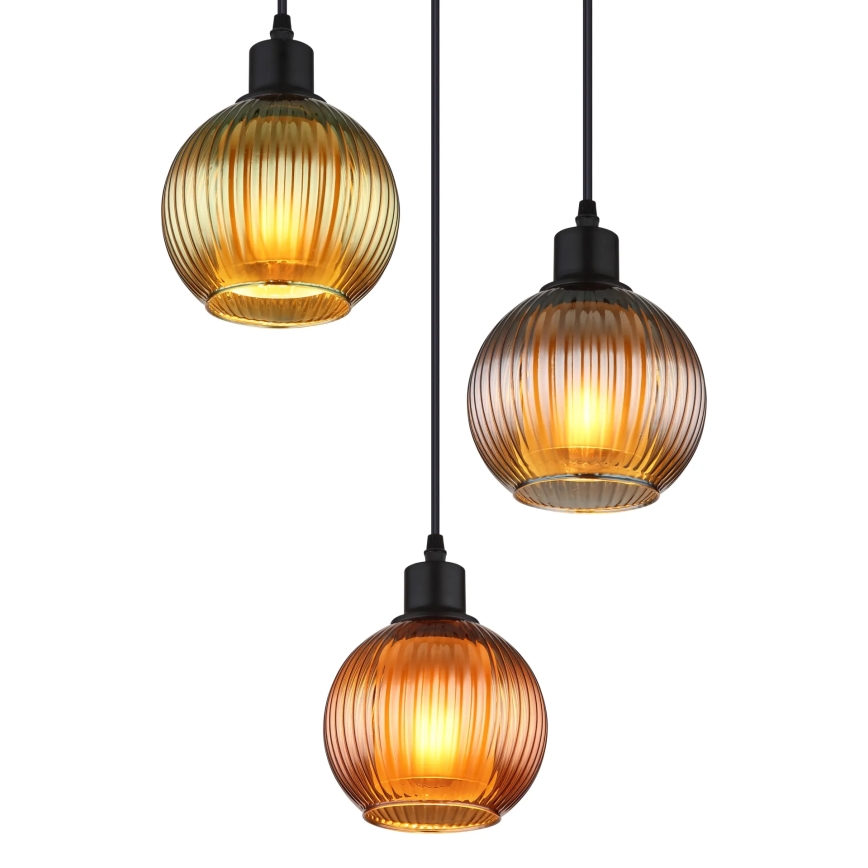 Globo - Suspension filaire 3xE27/25W/230V d. 36 cm cuivre/vert/bleu