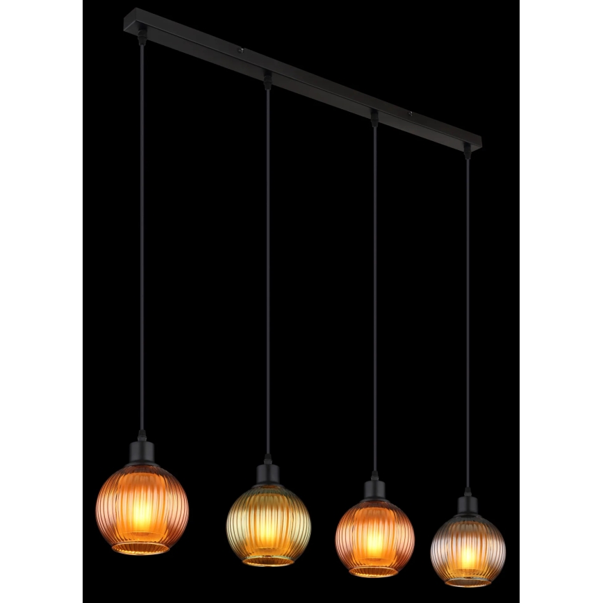Globo - Suspension filaire 4xE27/25W/230V cuivre/vert/bleu