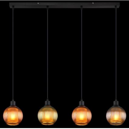 Globo - Suspension filaire 4xE27/25W/230V cuivre/vert/bleu
