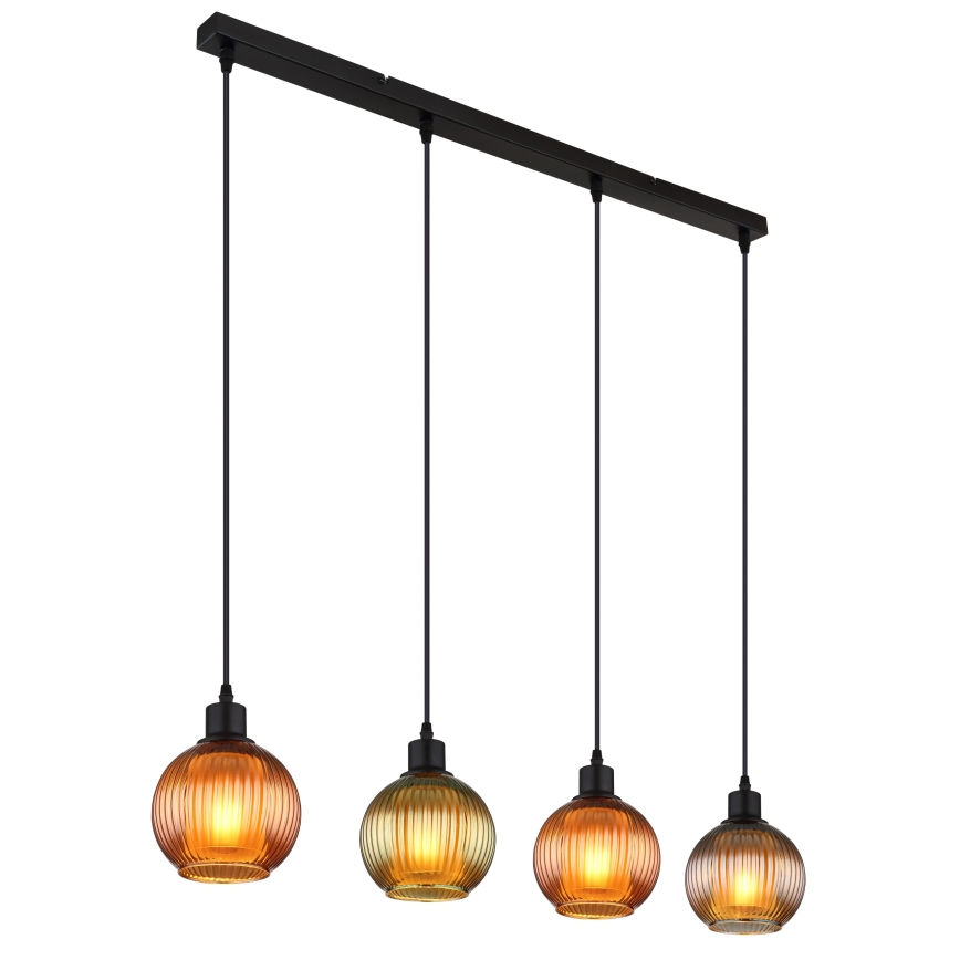 Globo - Suspension filaire 4xE27/25W/230V cuivre/vert/bleu