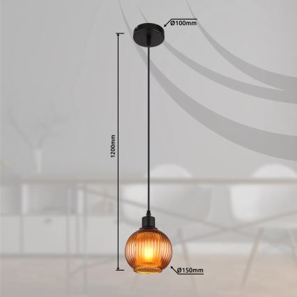 Globo - Suspension filaire 1xE27/25W/230V d. 15 cm cuivre