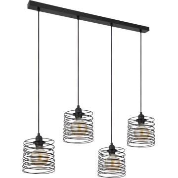 Globo 15640-4H - Suspension sur câble TILLY 4xE27/60W/230V noir