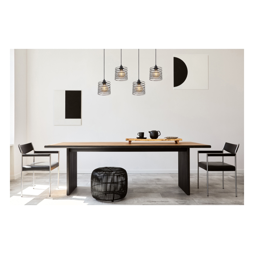 Globo 15640-4H - Suspension sur câble TILLY 4xE27/60W/230V noir