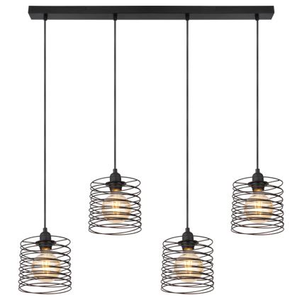 Globo 15640-4H - Suspension sur câble TILLY 4xE27/60W/230V noir