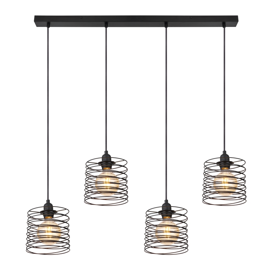 Globo 15640-4H - Suspension sur câble TILLY 4xE27/60W/230V noir