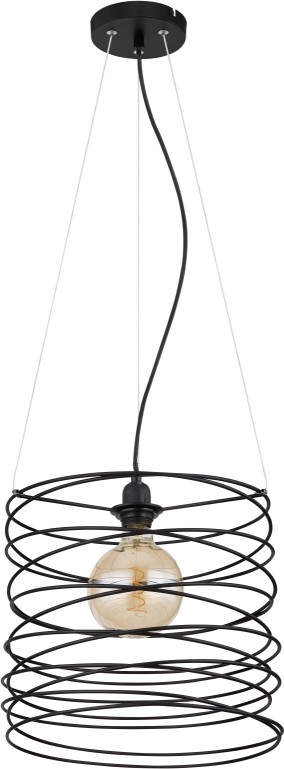 Globo 15640H - Suspension sur câble TILLY 1xE27/60W/230V, noire