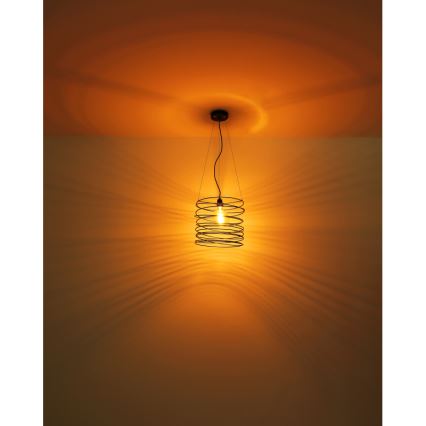 Globo 15640H - Suspension sur câble TILLY 1xE27/60W/230V, noire