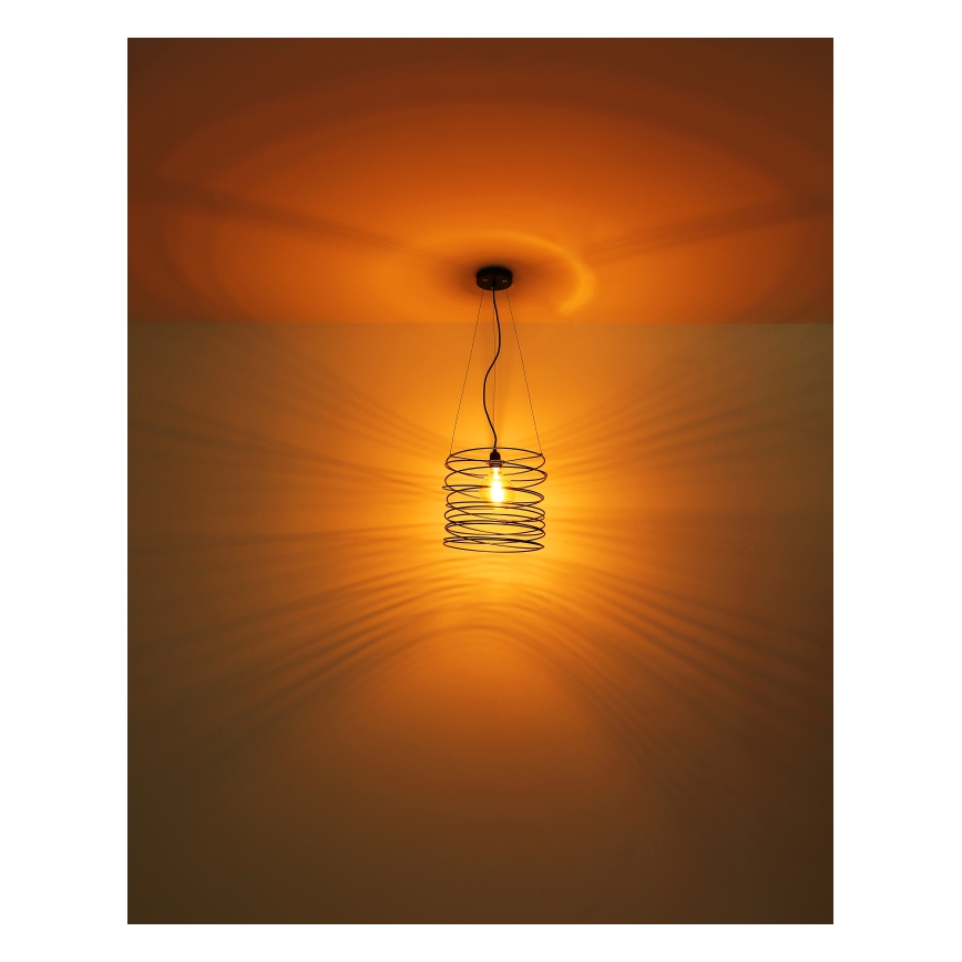 Globo 15640H - Suspension sur câble TILLY 1xE27/60W/230V, noire