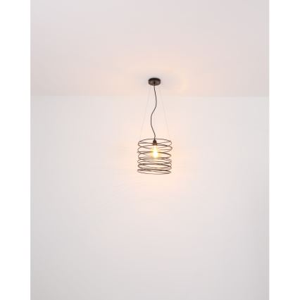 Globo 15640H - Suspension sur câble TILLY 1xE27/60W/230V, noire