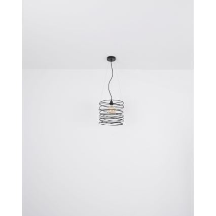 Globo 15640H - Suspension sur câble TILLY 1xE27/60W/230V, noire