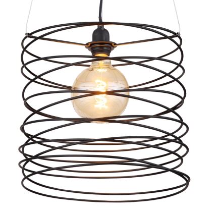Globo 15640H - Suspension sur câble TILLY 1xE27/60W/230V, noire