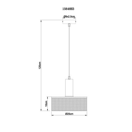 Globo - Suspension filaire 1xE27/60W/230V noir