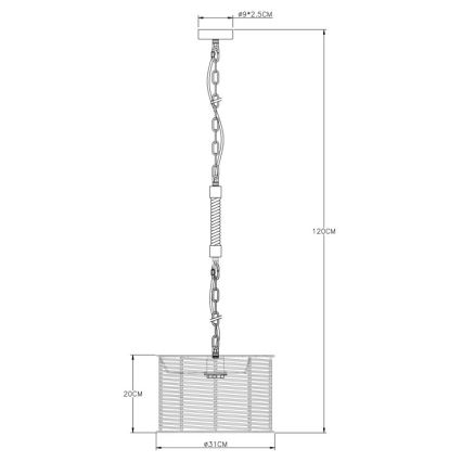 Globo - Suspension sur chaîne 1xE27/60W/230V