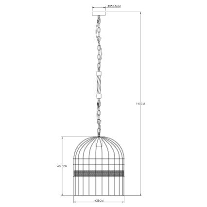 Globo - Suspension sur chaîne 1xE27/60W/230V