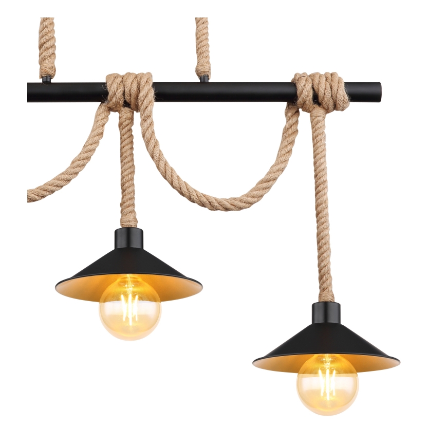Globo 15690-3H - Suspension sur câble DIANA 3xE27/60W/230V noire