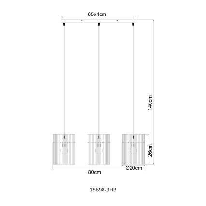 Globo - Suspension sur câble 3xE27/60W/230V