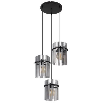Globo - Suspension filaire 3xE27/60W/230V d. 47 cm noir