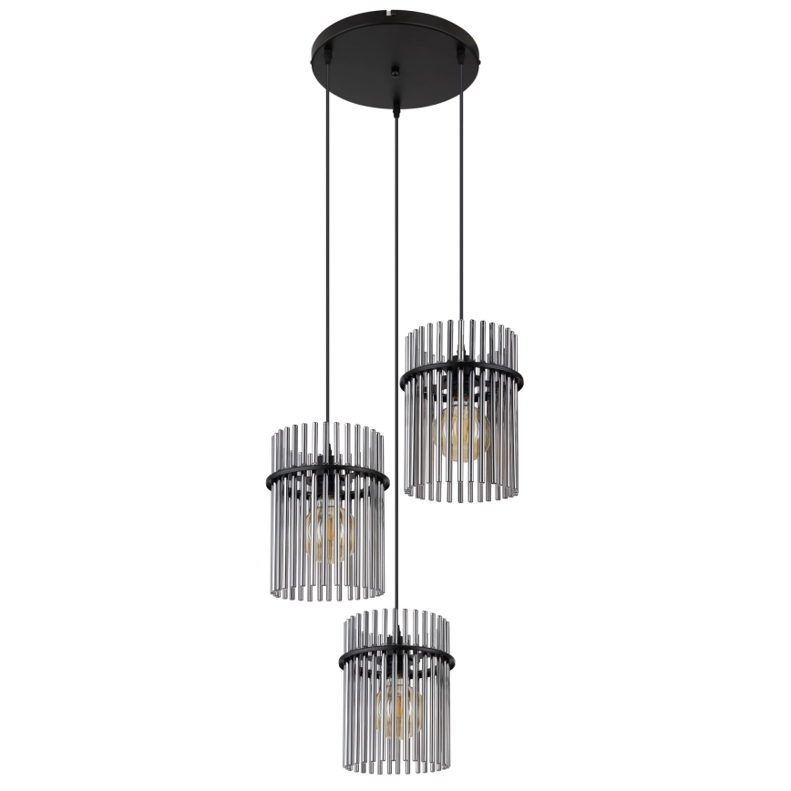 Globo - Suspension filaire 3xE27/60W/230V d. 47 cm noir
