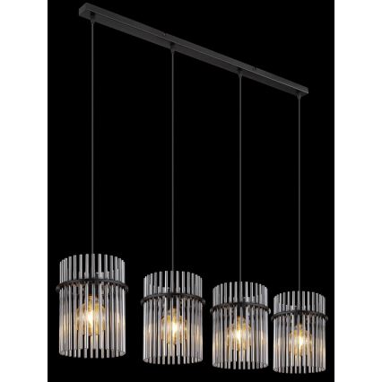 Globo - Suspension filaire 4xE27/60W/230V noir