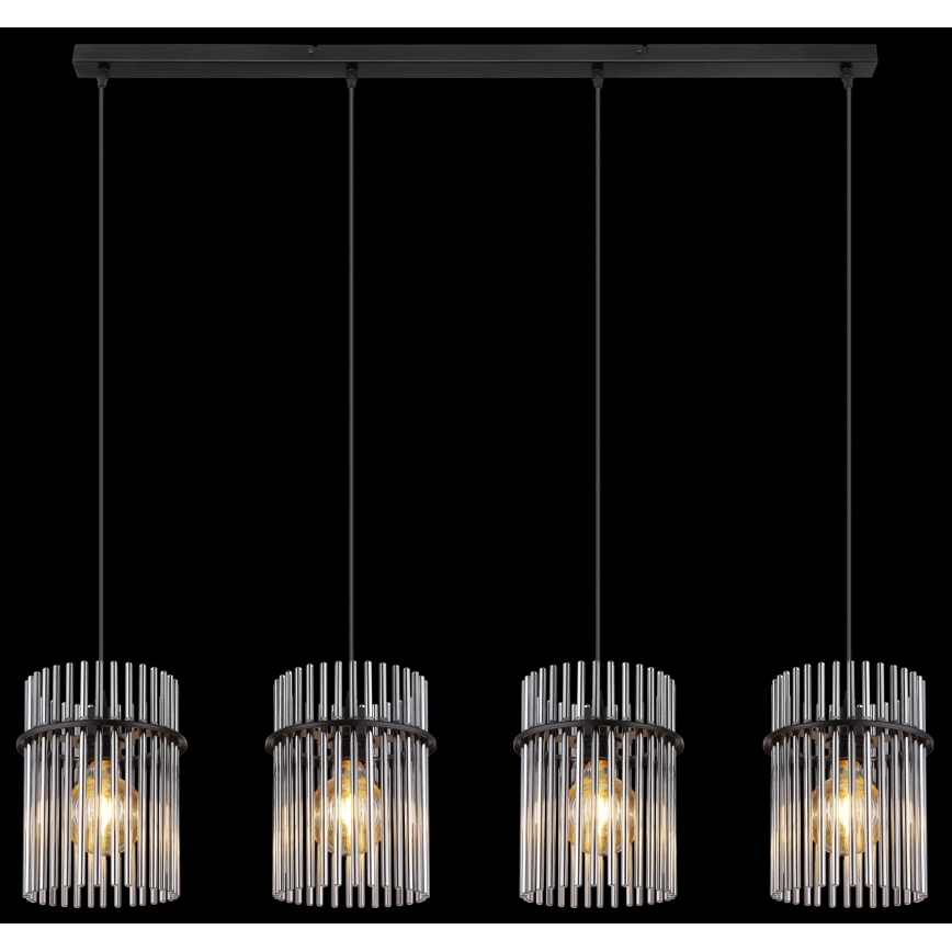 Globo - Suspension filaire 4xE27/60W/230V noir