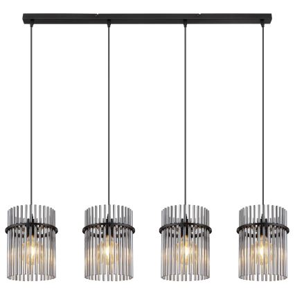 Globo - Suspension filaire 4xE27/60W/230V noir
