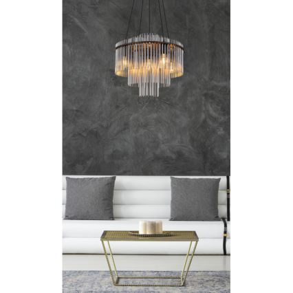 Globo - Suspension sur câble 5xE27/60W/230V noire