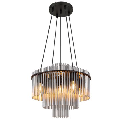 Globo - Suspension sur câble 5xE27/60W/230V noire