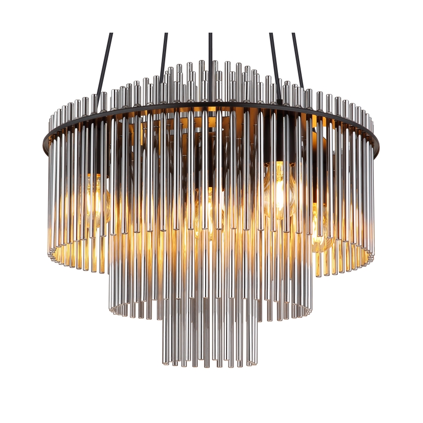 Globo - Suspension sur câble 5xE27/60W/230V noire