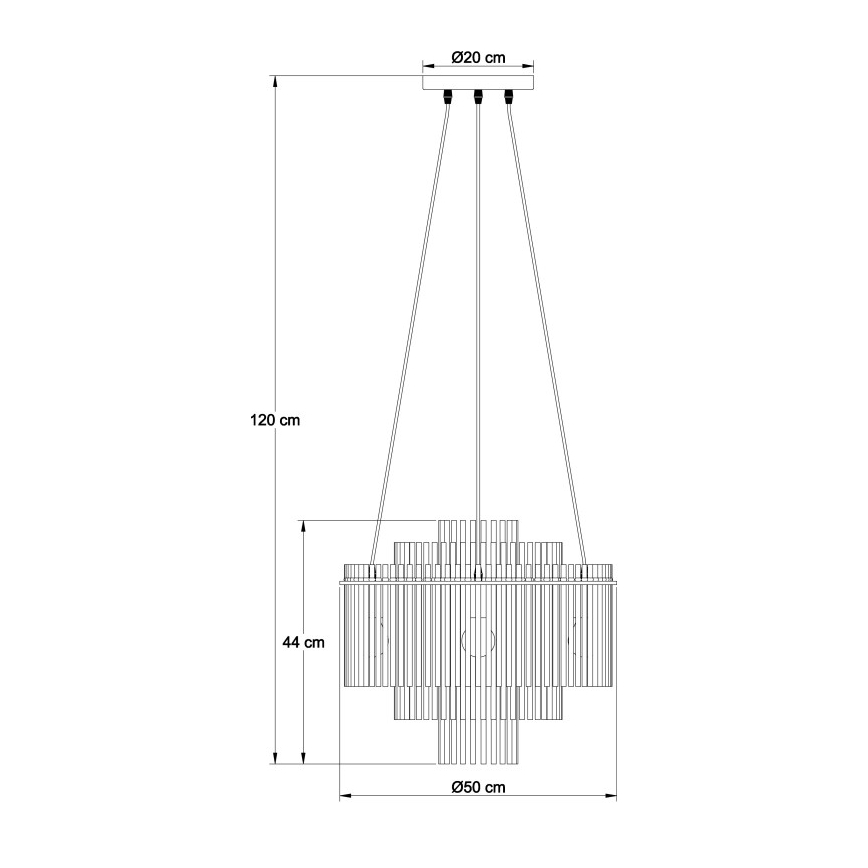 Globo - Suspension sur câble 5xE27/60W/230V noire