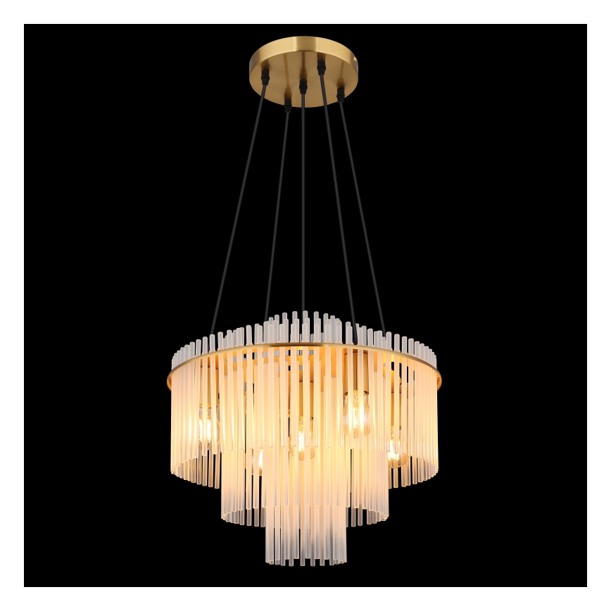 Globo - Suspension sur câble 5xE27/60W/230V dorée