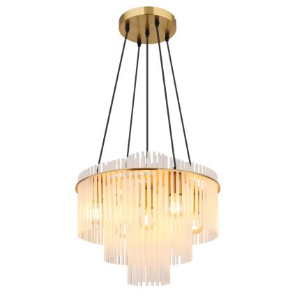 Globo - Suspension sur câble 5xE27/60W/230V dorée