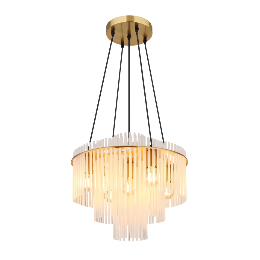 Globo - Suspension sur câble 5xE27/60W/230V dorée