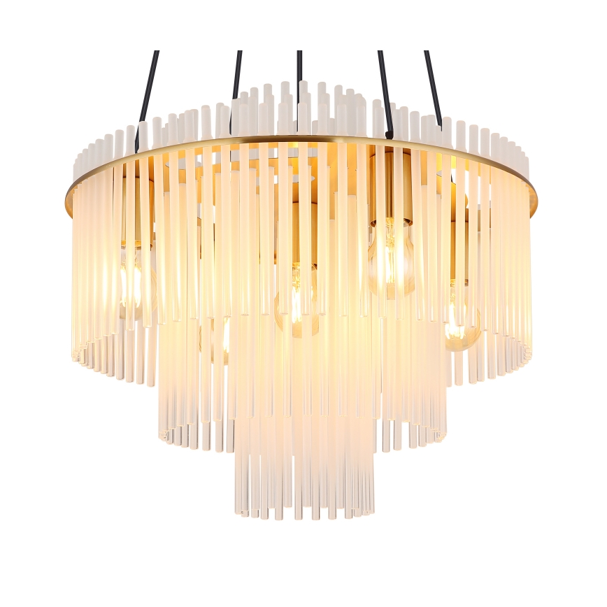 Globo - Suspension sur câble 5xE27/60W/230V dorée