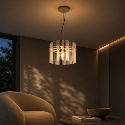 Globo - Suspension sur câble 1xE27/60W/230V Ø 40 cm crème