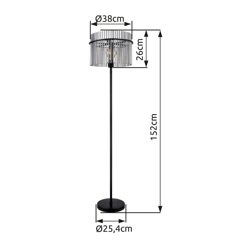 Globo - Lampadaire 1xE27/60W/230V noir