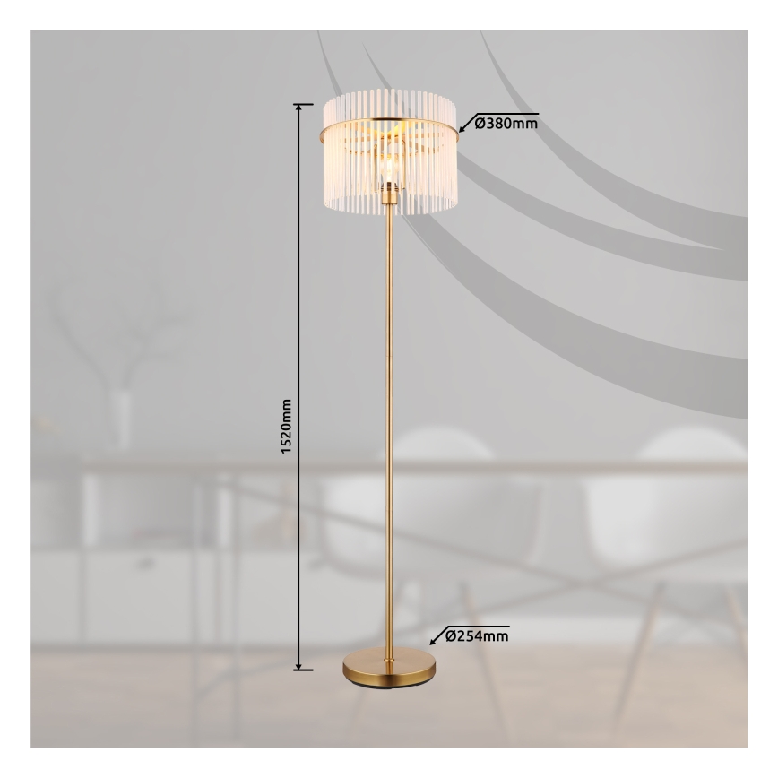 Globo - Lampadaire 1xE27/60W/230V doré