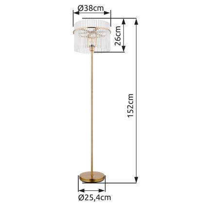 Globo - Lampadaire 1xE27/60W/230V doré