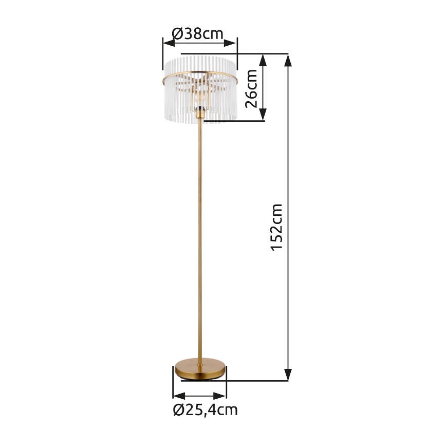 Globo - Lampadaire 1xE27/60W/230V doré