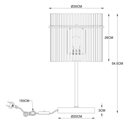 Globo - Lampe de table 1xE27/60W/230V Ø 30 cm noire