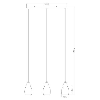 Globo - Suspension filaire 3xE27/15W/230V