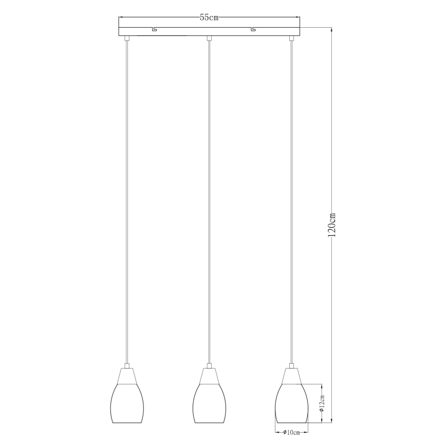 Globo - Suspension filaire 3xE27/15W/230V