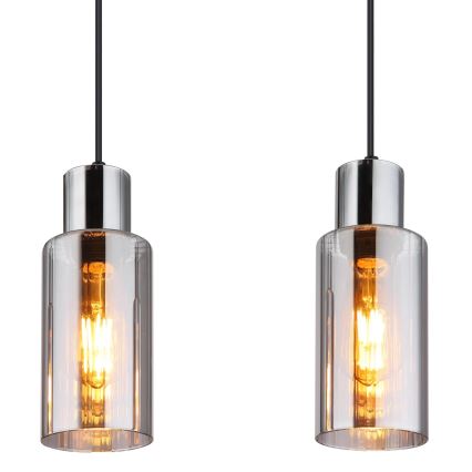 Globo - Suspension filaire 4xE27/25W/230V noir