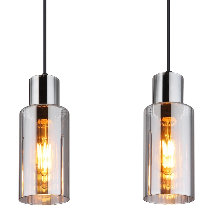 Globo - Suspension filaire 4xE27/25W/230V noir