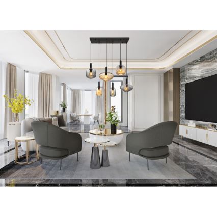 Globo - Suspension à câbles 6xE27/60W/230V